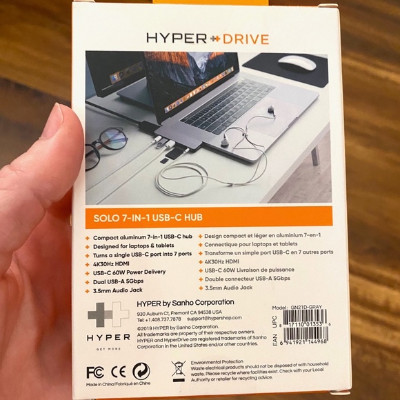 HyperDrive 7-Port Universal USB-C Hub - USB-C Docking Station for Laptop - Picture 3 of 6